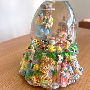 Springtime Bunny Snow Globe Music Box